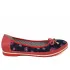 Дамски дънкови равни обувки ELIZA червено и синьо