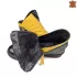 Дамски кожени боти с два ципа в черно и жълто 29167-3