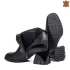 Елегантни дамски кожени боти в черно с цип на ток - 29223-1
