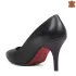 Черни дамски елегантни обувки от естествена кожа 21152-1