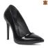 Черни лачени дамски елегантни обувки с висок ток 21154-1