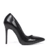 Черни лачени дамски елегантни обувки с висок ток 2...