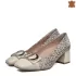 Бежови дамски елегантни обувки на среден ток 21155-2