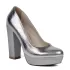 Сребристи дамски официални обувки с висок ефектен ток 21189-2