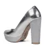 Сребристи дамски официални обувки с висок ефектен ток 21189-2