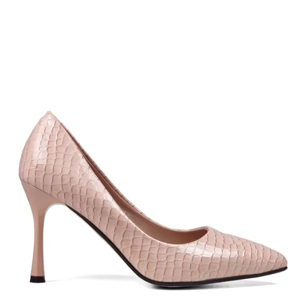 Розови елегантни дамски обувки Eliza с тънък висок ток 21336-2