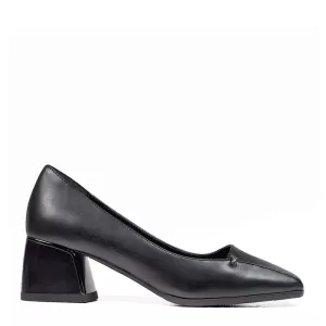 Стилни черни дамски обувки Eliza с широк ток 21338...