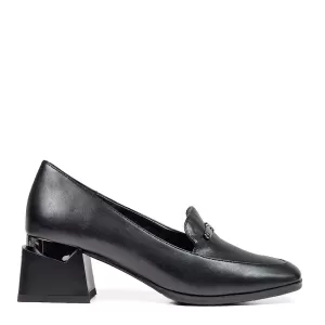 Модерни черни дамски обувки Eliza с широк ток 21344-1