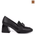 Елегантни дамски обувки от ефектна кожа в черно 21460-1