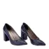 Сини дамски елегантни обувки на висок ток с остър връх