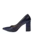 Сини дамски елегантни обувки на висок ток с остър връх