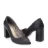 Черни дамски елегантни обувки на висок ток с остър връх
