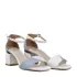 Дамски елегантни сандали в бяло и синьо на среден ток 21190-4