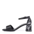 Дамски елегантни сандали в черно и сиво на среден ток 21190-5