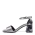 Сребристи дамски елегантни сандали на среден ток 21190-6