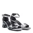 Сребристи дамски елегантни сандали на среден ток 21190-6