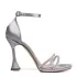 Официални дамски сандали в сив цвят с ефектен ток 21191-2