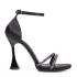 Официални дамски сандали в черен цвят с ефектен ток 21191-3