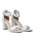 Бели дамски елегантни сандали от сатен на висок ток 21192-4