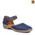 Дамски летни обувки със затворени пръсти и пета в синьо 21208-2