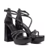 Дамски сандали с висока платформа на ток в черен цвят 21212-2