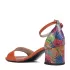 Оранжеви дамски елегантни сандали с ток на цветя 21253-1