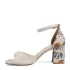 Бежови дамски елегантни сандали от еко кожа с красив ток 21254-1