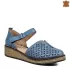 Дамски летни обувки със затворени пръсти и пета в синьо 21273-2