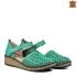 Дамски летни обувки със затворени пръсти и пета в зелено 21273-3