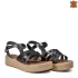 Ежедневни дамски сандали от естествена кожа в черен цвят 21296-1