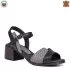 Български черни дамски сандали с удобен широк ток 21321-1