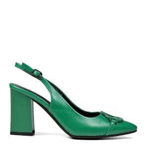 Зелени елегантни дамски сандали Eliza с висок ток ...