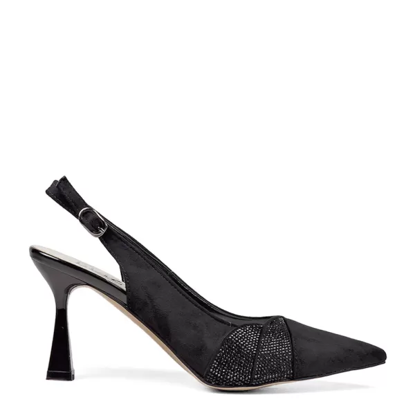 Черни дамски официални сандали Eliza с тънък ток 21349-1