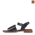 Дамски ниски сандали от естествена кожа в черен цвят 21353-1