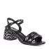 Елегантни черни дамски сандали ELIZA с красив ток 21360-1