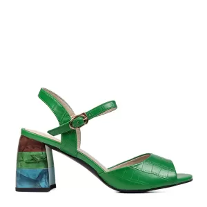 Елегантни дамски сандали ELIZA в зелено с атрактив...