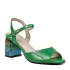 Елегантни дамски сандали ELIZA в зелено с атрактивен ток 21361-2