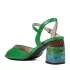 Елегантни дамски сандали ELIZA в зелено с атрактивен ток 21361-2