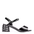 Елегантни дамски сандали ELIZA от черен кроко лак 21373-1