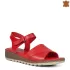 Удобни дамски сандали от естествена кожа в червен цвят 21392-3