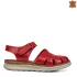 Червени дамски равни сандали със затворени пръсти 21400-5