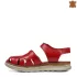 Червени дамски равни сандали със затворени пръсти 21400-5