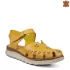 Жълти дамски равни сандали със затворени пръсти 21400-7