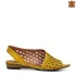 Ниски дамски сандали с красива перфорация в жълт цвят 21401-2