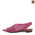 Ниски дамски сандали с красива перфорация в цвят циклама 21401-3