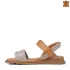Дамски ниски сандали от естествена кожа в кафяво и визон 21408-2