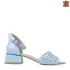 Светло сини елегантни дамски сандали със затворена пета 21410-1