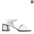 Дамски елегантни сандали от естествена кожа в бяло 21430-3