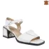 Дамски елегантни сандали от естествена кожа в бяло 21430-3