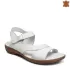 Ниски бели дамски сандали от естествена кожа 23063-1